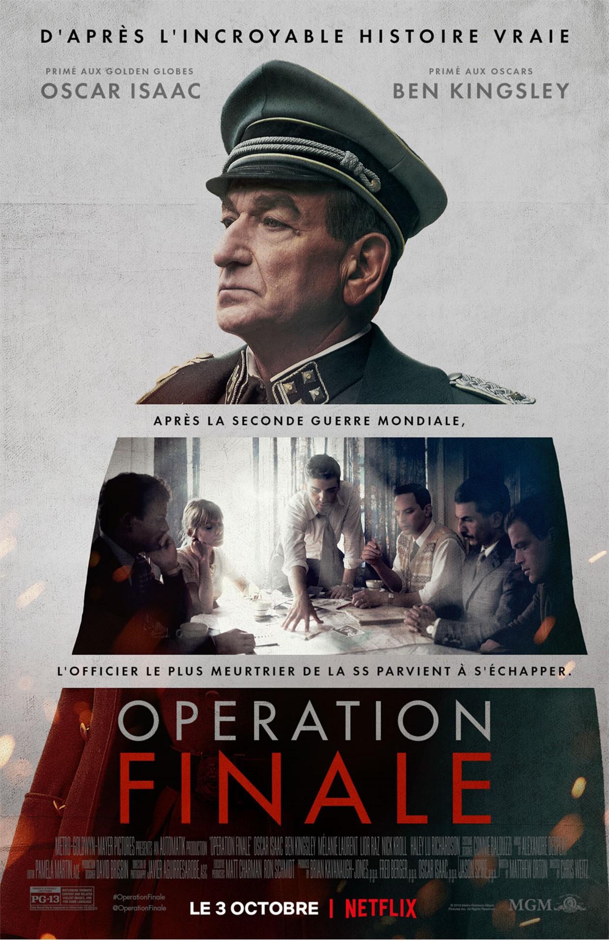  Operation Finale: Director Chris Weitz brings to life the gripping historical story of Israeli secret agents capturing Adolf Eichmann, the notorious SS officer responsible for the 